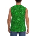 thumbnail image 4 of Daiia Green Glitter Printed Men's Tank Tops,Casual Soft Sleeveless Gym Muscle Shirts Bodybuilding Tee-Large, 4 of 8