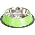 thumbnail image 2 of Iconic Pet Color Splash Stripe Non-Skid Pet Bowl, 24 Oz, Green, 2 of 11