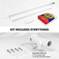 thumbnail image 2 of G128 Combo Pack: 6 Ft Tangle Free Aluminum Spinning Flagpole (Silver) & Russia Russian Ensign Flag 3x5 Ft, LiteWeave Pro Series Printed 150D Polyester | Pole with Flag Included, 2 of 9