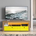 thumbnail image 2 of Mid Century Modern TV Stand LED Entertainment Center for TVs up to 55'' Wood TV Cabinet Media Console Table 2 Drawer Storage Open Shelves, 2 of 12