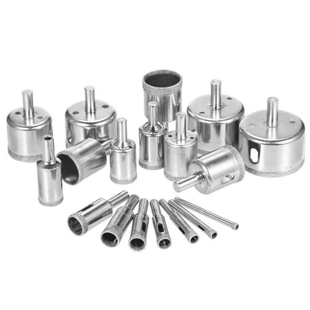 

moobody 18Pcs Diamond Drill Bits for Ceramic Diamond Hole Saw Drill Bit Set Kit 0.2in~2in