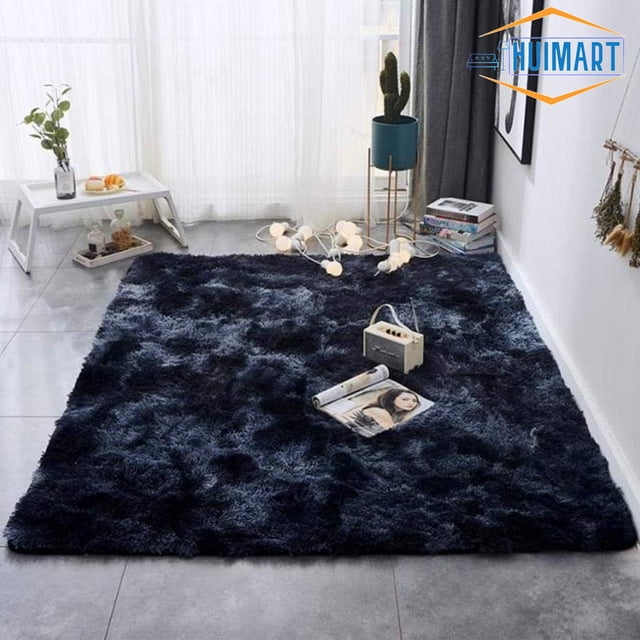 SUSUZI 5 x 7 ft Shaggy Area Rugs for Bedroom Living Room Modern Large Fluffy Floor Rugs Soft Carpet Rugs Home Décor, Dark Blue