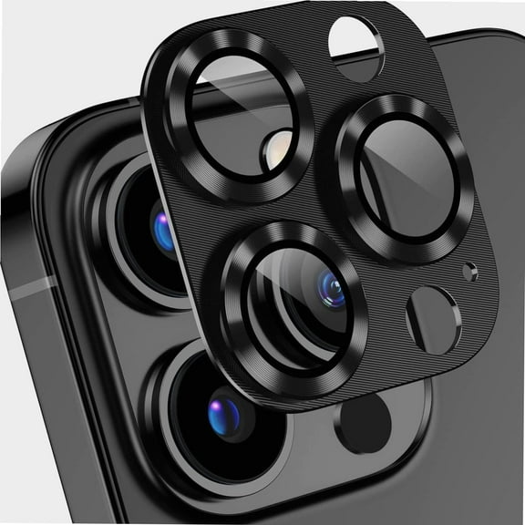 2 Pack Camera Protector Compatible with iPhone 13 Pro Max iPhone 13 Pro Whole Piece 9H Tempered Glass Anti Scratch Dust Strong Adhesion full coverage Protective Black