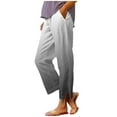 thumbnail image 2 of DPTALR Women's Printed Elastic-Waist Straight-Leg Pants Casual with Pockets,Slim-Fit & Versatile,Gray,Size XXL, 2 of 6