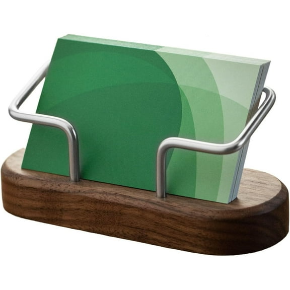 GoXteam Wood Business Card Holder for Desk, Wooden Creative Business Card Display for Desk, Wood Business Card Stand for Office, Tabletop