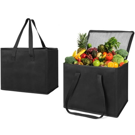 Reusable Insulated Grocery Shopping Bags, 2 X Large Collapsible ...