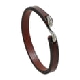 thumbnail image 1 of Pulsera de puño para hombre con hebilla en forma de S, regalo de cumpleaños, joyería Steampunk minimalista de 7,87 pulgadas. Marrón, 1 of 9