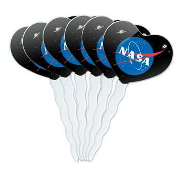 NASA Official Meatball Logo Heart Love Cupcake Picks Toppers Decoration Set of 6