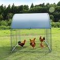 thumbnail image 3 of SEGMART Large Metal Chicken Coop for Yard, Outdoor Walk-in Chicken Coops for 5-10 Chickens, Chicken Pen Hen House Poultry Cage with Waterproof Cover and Tri-Supporting, Single Cage 75"L, Silver, 3 of 8