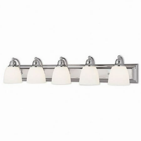 

5 Light Bathroom Light in Traditional Style 36 inches Wide By 7 inches High-Polished Chrome Finish Bailey Street Home 218-Bel-1875285
