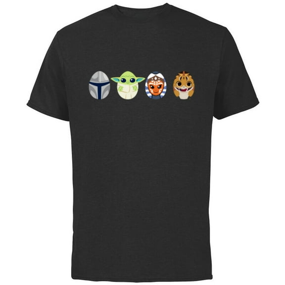 Star Wars The Mandalorian Grogu Ahsoka Loth-Cat Easter Eggs - Short Sleeve Cotton T-Shirt for Adults - Customized-Black