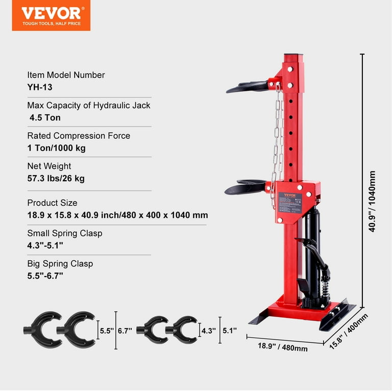 BENTISM Hydraulic Strut Spring Compressor, 4.5 Ton Capacity BENTISM Hydraulic Strut Spring Compressor, 4.5 Ton Capacity