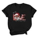 thumbnail image 1 of Camiseta con estampado navideño de manga corta con cuello redondo informal para mujer Pompotops  hfajkhk124643, 1 of 6