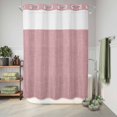 thumbnail image 6 of No Hook Shower Curtain, Vintage Nude Pink Shower Curtains for Bathroom with See Through Top Window, Farmhouse Retro Solid Color Linen Texture Waterproof & Washable Bath Curtain 60"x72", 6 of 9