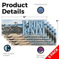 thumbnail image 2 of E Bike Rental Vinyl Decal 5 Pack of 12 Inch x 5 Inch Weatherproof Heavy-Duty Adhesive Backing | Eco-Friendly Travel, Outdoor Adventures, Local Shops | Made in USA, 2 of 6