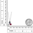 thumbnail image 4 of 925 Silver and 10K Yellow Gold Green Mystic Topaz and Lab Grown Diamond and Created Ruby Pendant Necklace for Women | 2.55 Cttw | Pear Shape 8X6MM | Oval 7X5MM | Round 5MM | with 18 inch Chain, 4 of 4