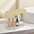 thumbnail image 2 of DOLITY 2 Layer Bathroom Storage Rack Shower Shelf Makeup Organizer Counter Vanity Clear Beige, 2 of 5