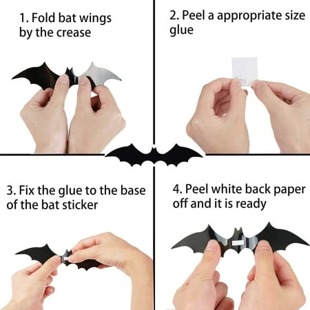 Bats Wall Decor 120 Pcs 3d Bat Decoration Stickers For Home 4 Size Waterproof Black Y Room Canada - Bat Home Decor Bats Wall Decor 120 Pcs 3d Bat Decoration Stickers For Home 4 Size Waterproof Black Y Room Canada - Bat Home Decor