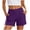 Purple, variant on hoksml Women High Waist Quick Dry Hiking Shorts, Elastic Waist Athletic Shorts with Zipper Pockets