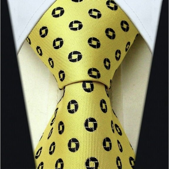 Men's Yellow Tie for Men | Classic Geometric Yellow Necktie | Corbatas Para Hombre Elegantes | Scott Allan Ties Yellow
