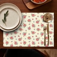 thumbnail image 5 of Pioneer Flower Floral Print Pattern Summer Linen Placemats Set Of 6, Washable Non-Slip Heat Resistant Table Mats for Kitchen, 12x18 Inch, 5 of 5
