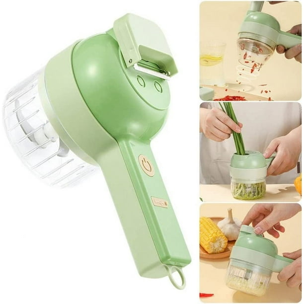 Ensalada eléctrica multifuncional, cortadora de frutas y verduras, zanahoria, patata, picadora, hoja de acero inoxidable, máquina de cocina eléctrica inalámbrica, cocina, artefacto de ajo, máquina de