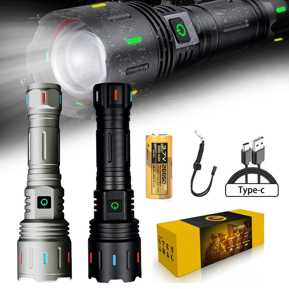 LEP Flashlight with Fluorescent Strong Lighting 5 Modes Outdoor