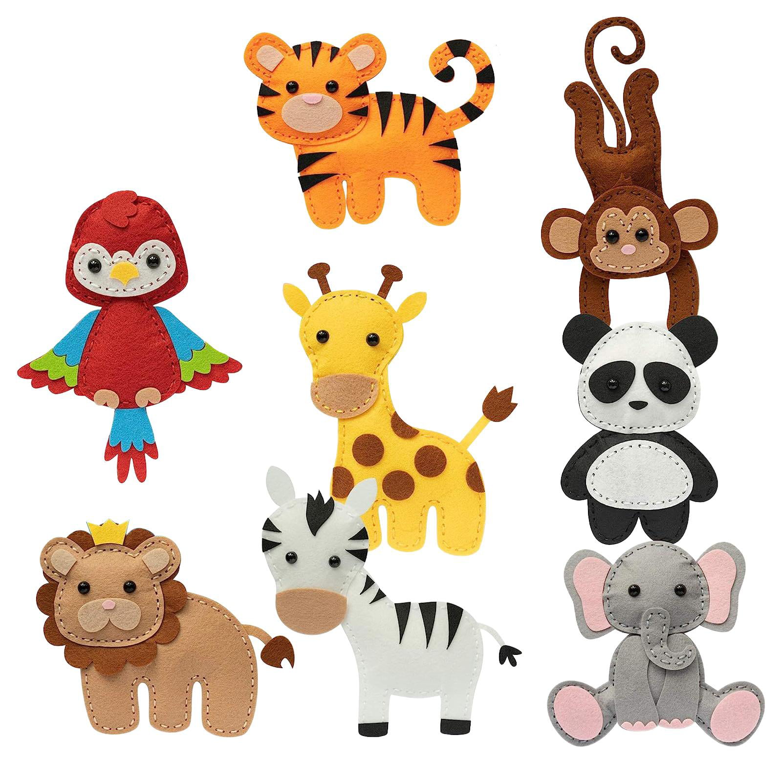 Ten Little Bees on X: Felt animals Safari animals Stuffed animals Felt  décor Jungle animals felt Handmade felt toys Zoo animals    / X