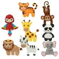 thumbnail image 3 of Zoo fieltro Animal chico artesanía de costura juguetes educativos niños regalos de cumpleaños Animal fieltro animales de la selva artesanía de costura estilo A BLESIY Sintió, 3 of 7