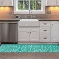 thumbnail image 6 of Teal Floral Kitchen Mats for Floor, Green Spring Summer Flower Modern Farmhouse Kitchen Rugs Set of 2 Carpet Area Rug,White Turquoise Teal Kitchen Decor and Accessories,17x30 and 17x47 Inch, 6 of 6