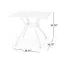 thumbnail image 4 of GDF Studio Honolulu Outdoor Cast Aluminum Square Dining Table, White, 4 of 9