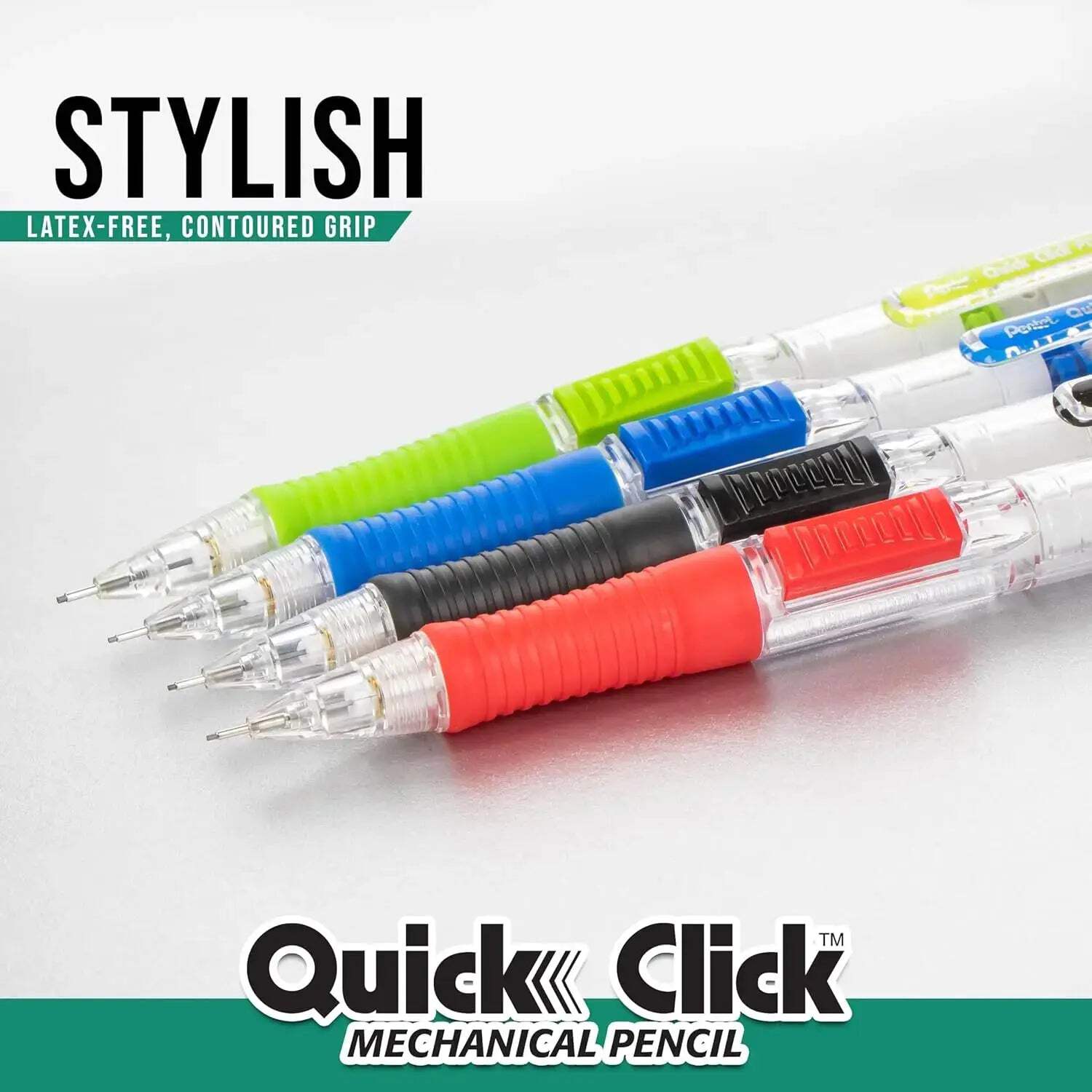 Pentel Quick Click Mechanical Pencil, 0.5mm, Plus Lead and Eraser, 8-pk