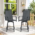 thumbnail image 4 of Outdoor Swivel Bar Stools Set of 8, 26.6" Seat Height with Ventilated Metal Backrest& Textilene Fabric, Gray, 4 of 9