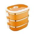 thumbnail image 1 of Stainless Steel Storage Containers with Lids 3-Layer 2700Ml Rectangular Food Lunch Box Stainless Steel Lunch Box Lunch Box Food Storage Box Childrens Lunch Box Hot Food, 1 of 8