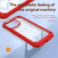 thumbnail image 5 of iPhone 13 Pro Max, Dteck Shockproof Rubber Armor Transparent PC Back Plating Alloy Case Hybrid Cover For iPhone 13 Pro Max,Red, 5 of 9