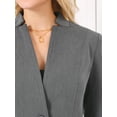 thumbnail image 4 of DARING DIVA Women's Button Closure Front Open Formal Suit Jacket S Grey, 4 of 6