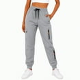 thumbnail image 2 of Turilly Women's Cuffed Jogger Pants Solid Color Casual Sport Pants Elastic-Waistband Pocket Pants, 2 of 6