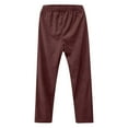 thumbnail image 5 of WREESH Womens Solid Color Corduroy Pants Pocket Wide Leg Pants Wine, 5 of 5