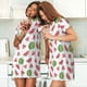 thumbnail image 4 of Disketp Hand Drawn Watermelon para Camisón Corto de Manga Corta para Mujeres, Camisón Cómodo con Escote Redondo, Bonito y Confortable, 4 of 6