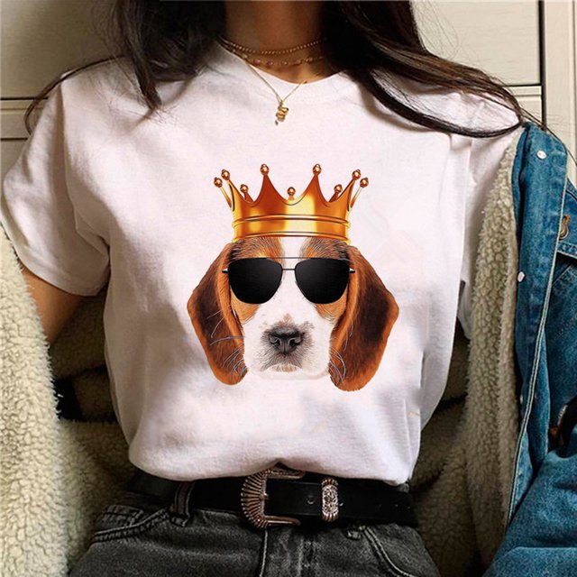 Beagle tshirt women comic Tee girl graphic funny Japanese clothes 11924 L