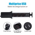 thumbnail image 2 of Bloque de enchufes empotrados 3 enchufes 2 USB Diámetro 80 mm Enchufe retráctil Encimera para cocina u oficina Xemadio XDJJ-118-2, 2 of 7