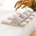 thumbnail image 5 of Men Women Unisex Indoor Non-Slip Linen Home Slippers Hotel House Soft Floor Shoes, 5 of 5