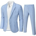 thumbnail image 2 of Men's 2 Piece Slim Fit Pinstripe Seersucker Suit Lightweight Breathable for Beach Wedding Summer Formal, 2 of 6
