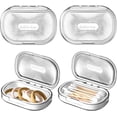 thumbnail image 1 of Kigley 4 Pcs Hair Tie Container Small Portable Travel Cotton Swab Holder Flosser Dispenser with Lid Plastic Box Beads Storage Containers for Small Items, 3.94 x 2.76 Inch (White), 1 of 7