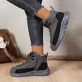 thumbnail image 6 of XIMIN Women Fashion Platform High Top Suede Leather Sneakers Non-Slip Slip-on Chukka Boots Comfortable Lace Up Casual Athletic Shoes Everyday Wear, 6 of 8