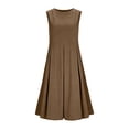thumbnail image 5 of SAWOBUUN Womens Sleeveless Cotton Blend Midi Dress Crew Neck Casual Loose Fit Tank Dress Casual Summer Dress, 5 of 7