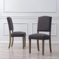 thumbnail image 2 of BELLEZE Dining Chairs, Set of 2 Kitchen Dining Room Chairs Upholstered Parson Chairs with High Back & Nailhead Trim, Mid Century Modern Dinner Chairs - Blake (Dark Gray), 2 of 6