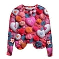 thumbnail image 2 of Qiopertar Mode de la Saint-Valentin Chandail en Molleton Décontracté à Manches Longues Col Rond Imprimé pour Femmes Offres de la Semaine Liquidation à Moins de 5$ Économie jusqu'à 90 % de Réduction, 2 of 4
