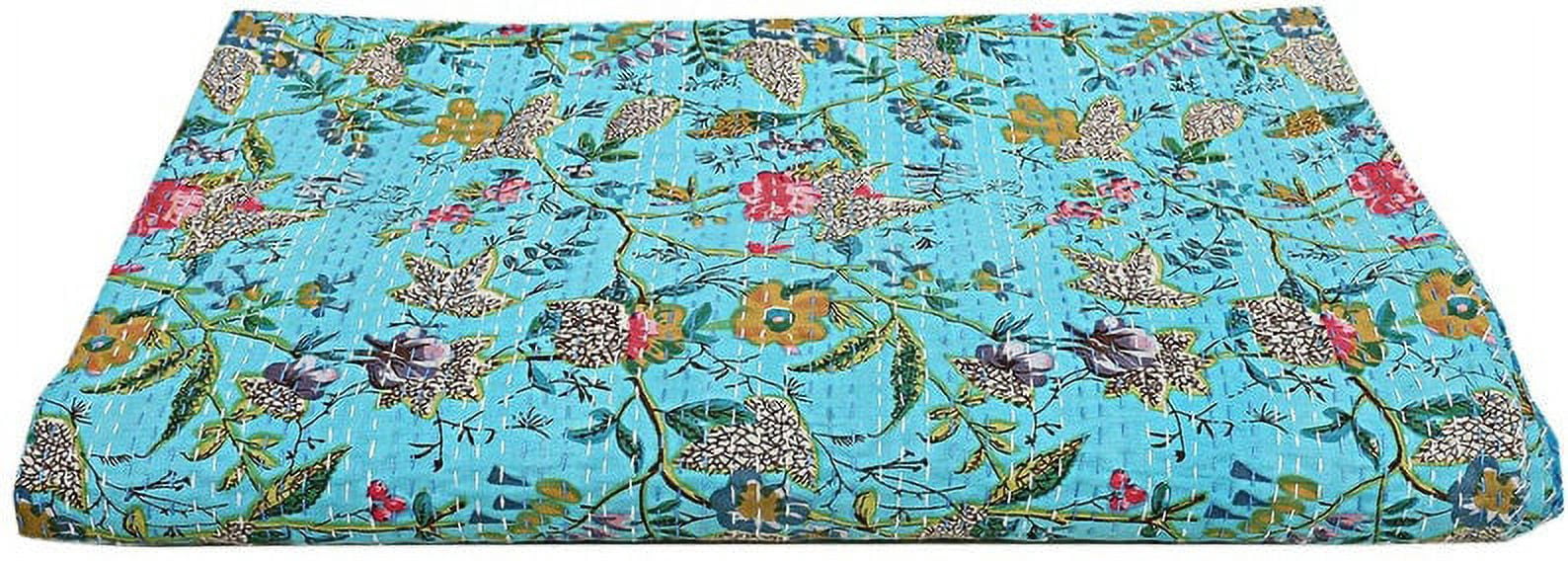 Indian Handmade Cotton Kantha Quilt Vinatge Blanket Quilted Paradise Kantha Bedding Throw Bohemian Bed Cover Kantha Gudari
