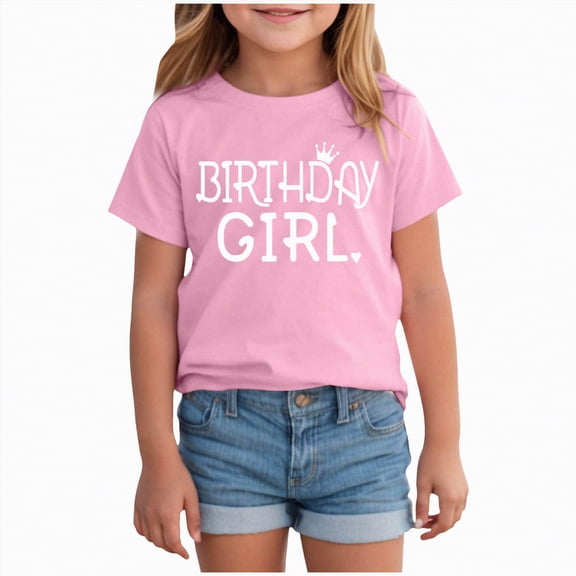 Toddler Girl's T Shirts Set Letter Graphic Tees Short Sleeve 0-24 Months 2t 3t 4t 5t 6t 7t Crew Neck Summer Tee Shirt Gibobby,9-10 Years,Pink